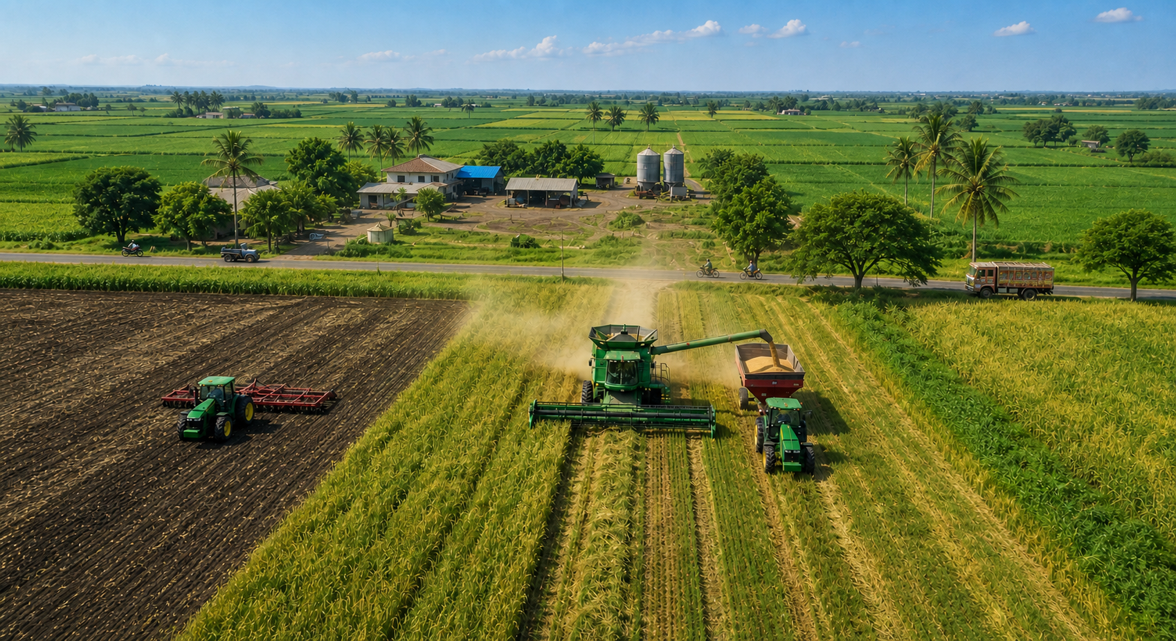 Aerial view of Envora farms