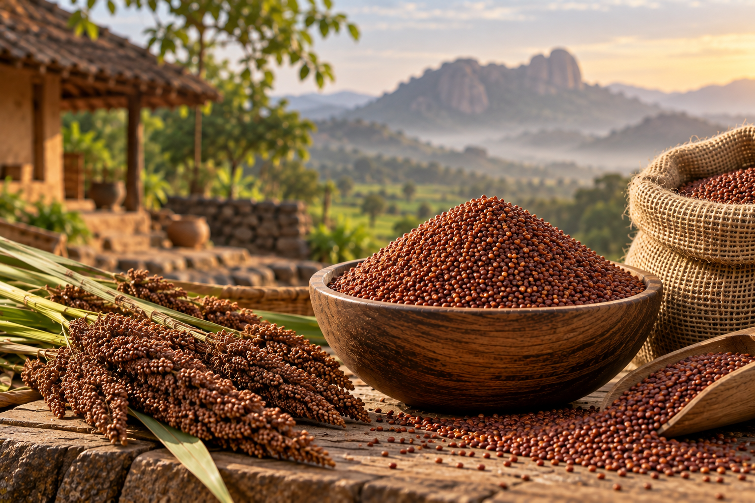 Traditional Ragi finger millet grains